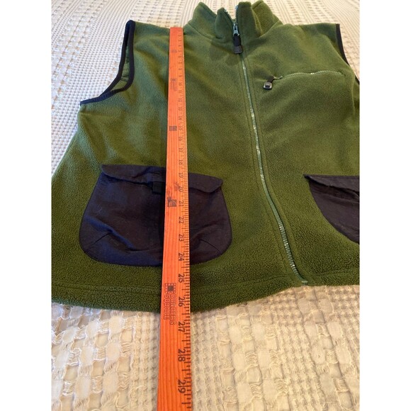 USA Olympic Men’s Vest Sz Large 42/44 Hunter Green Fleece  Black Trim Pockets - Picture 12 of 12